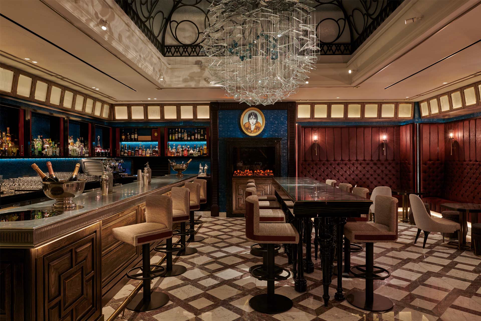 An interior shot of the Forty Elephants bar at Great Scotland Yard in London