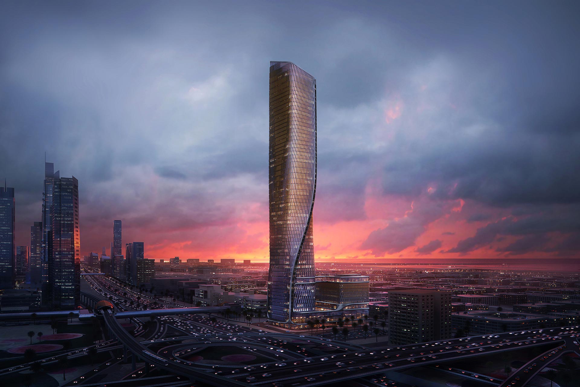 A rendering of Mandarin Oriental Al Wasl Tower in Dubai