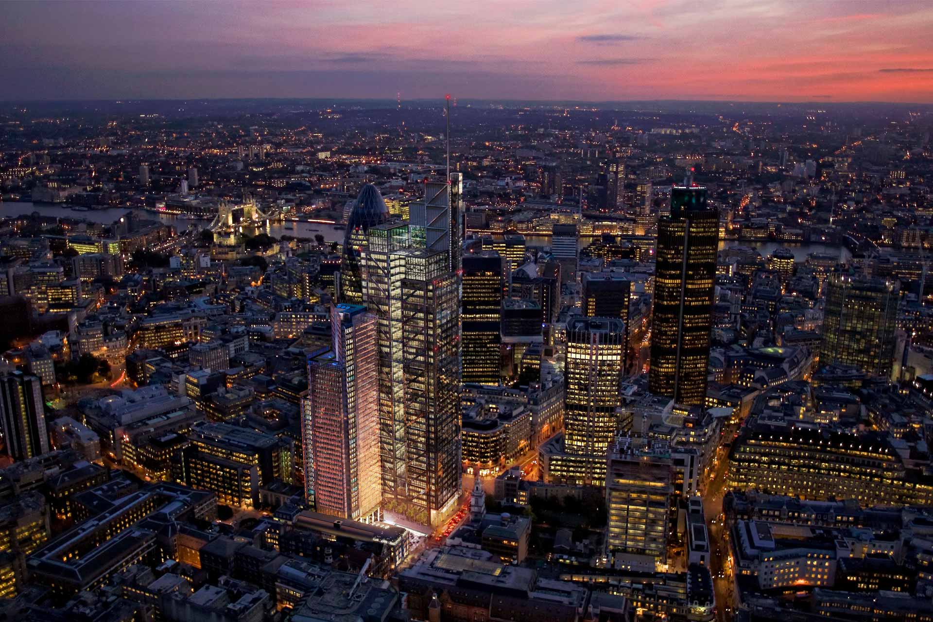 An aerial view of Pan Pacific London