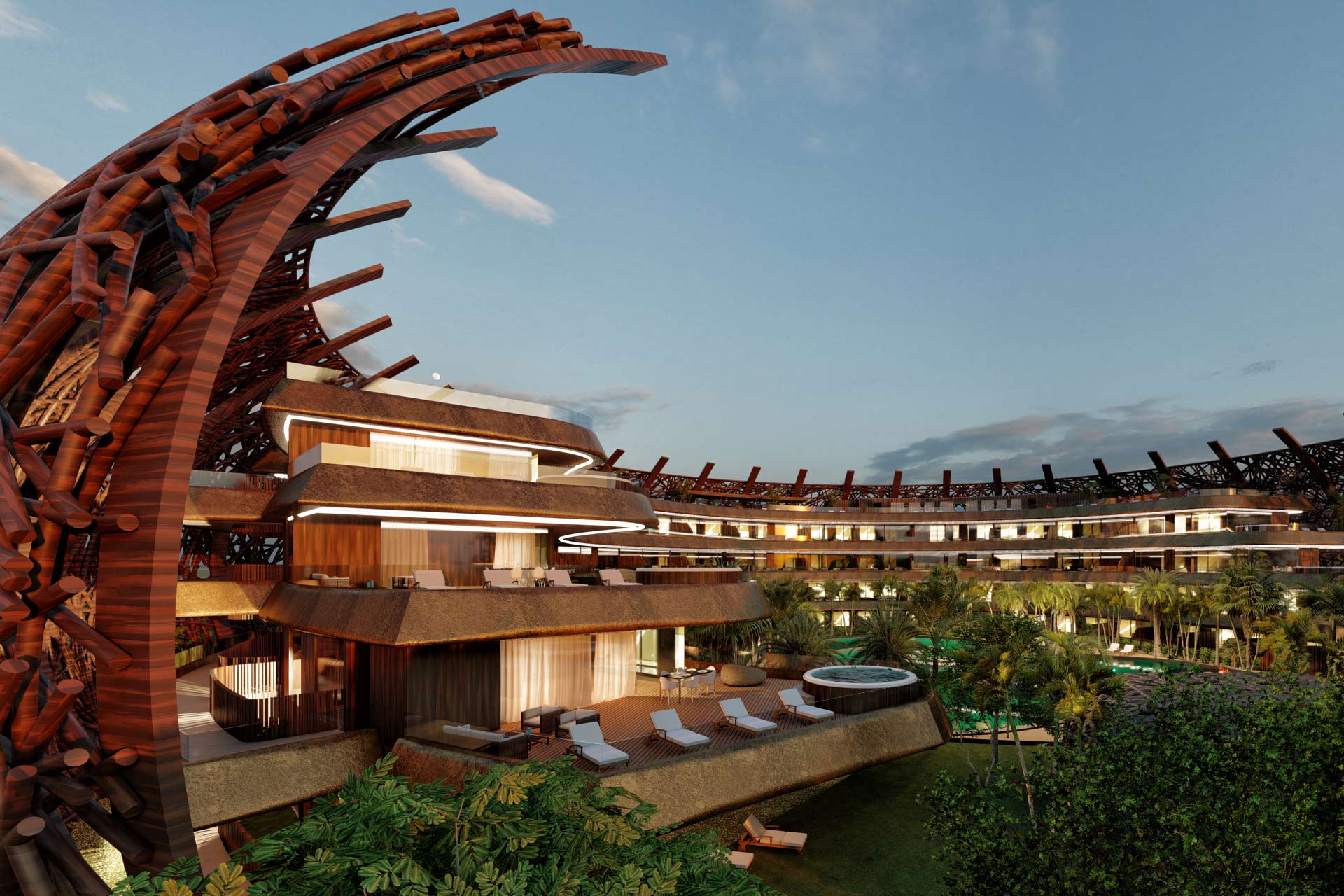 A rendering of Cocoon Hotel & Resort in Tulum, Mexico