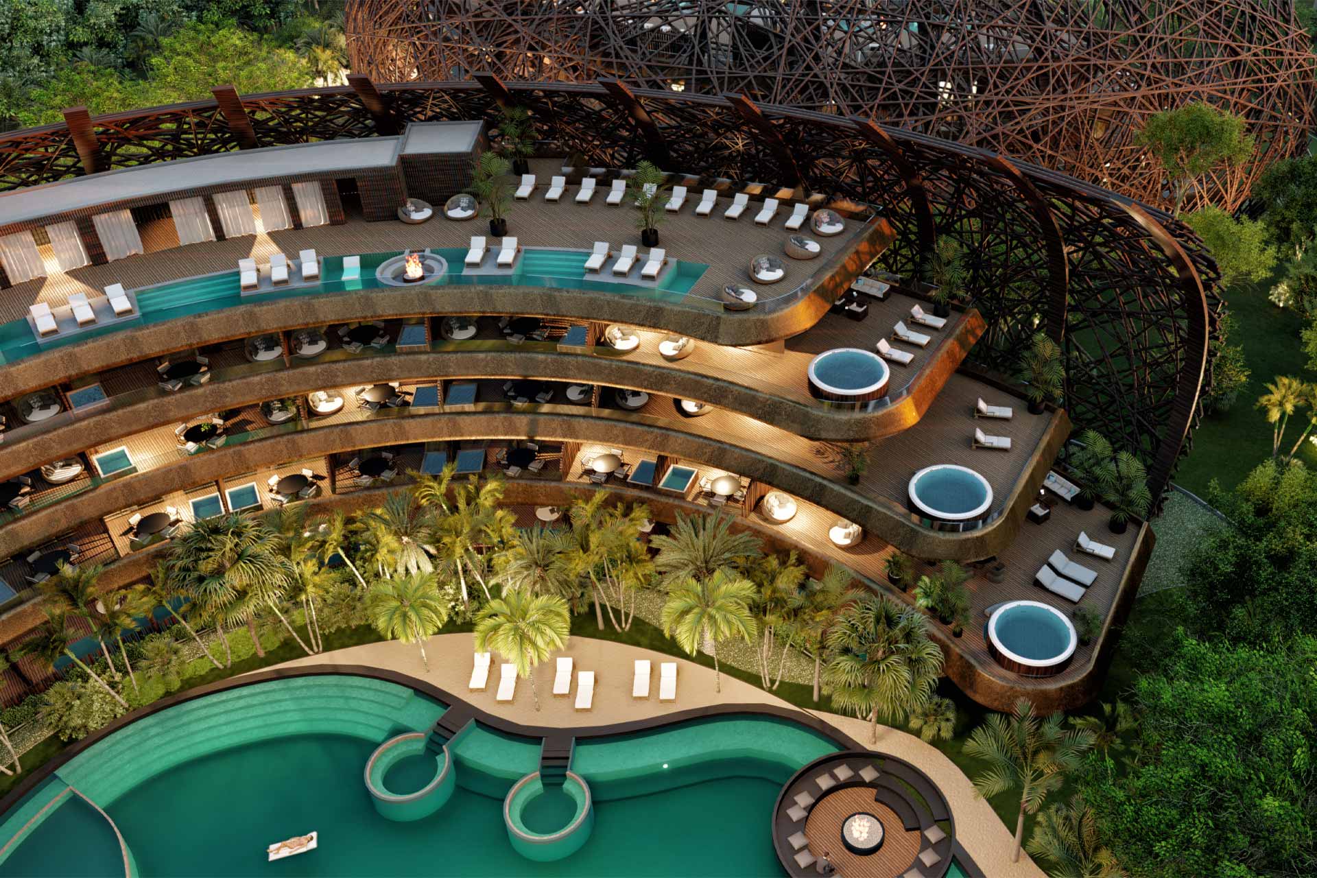 A rendering of Cocoon Hotel & Resort in Tulum, Mexico