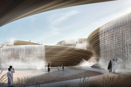 A rendering of The Shape of Things to Come exhibition at Dubai Design Week