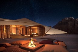 A rendering of The Ashar Resort in Saudi Arabia's Ashar Valley