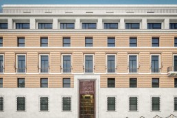 An exterior shot of Rosewood Hotel in Rome, Italy