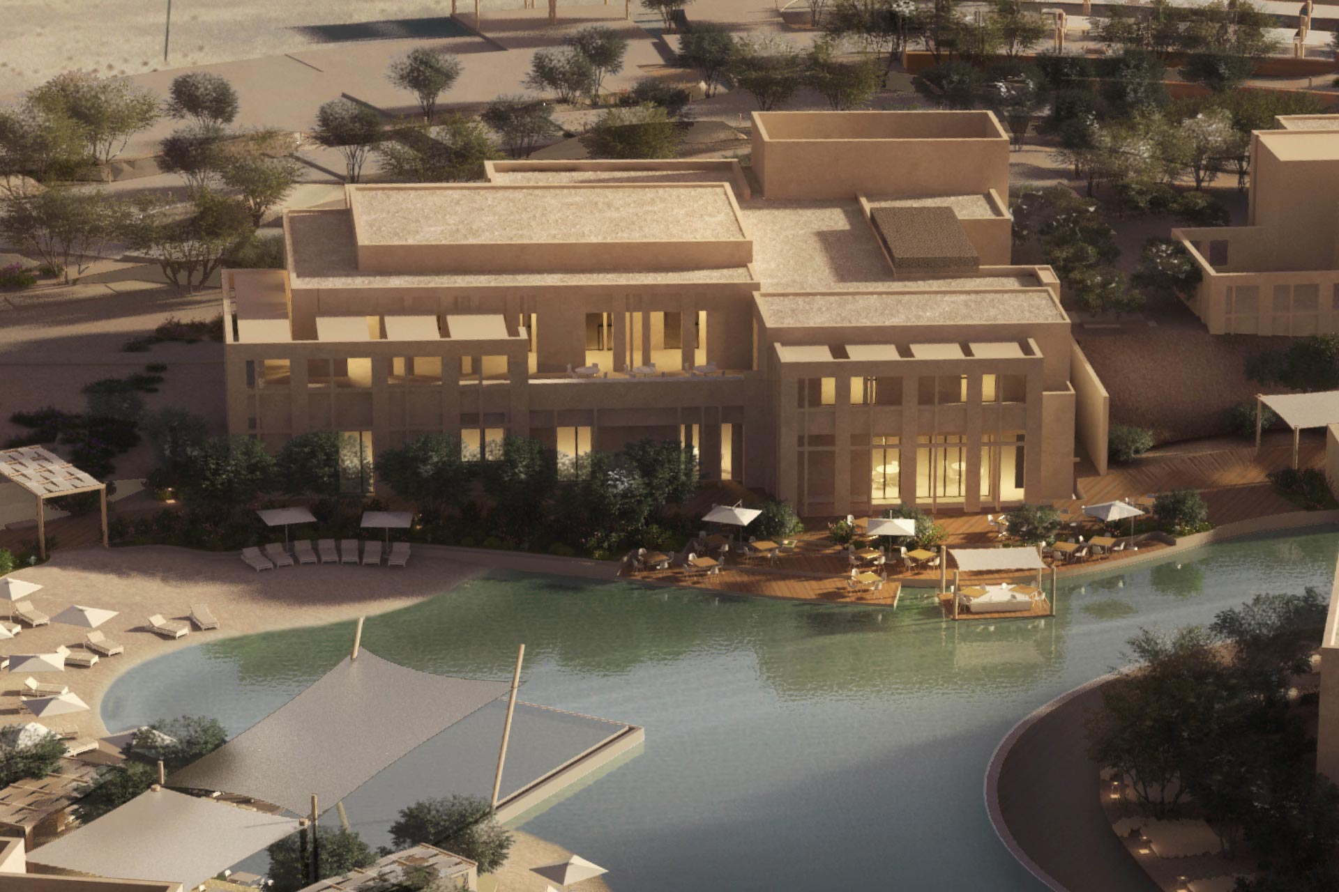 A rendering of Zulal Wellness Resort in Qatar
