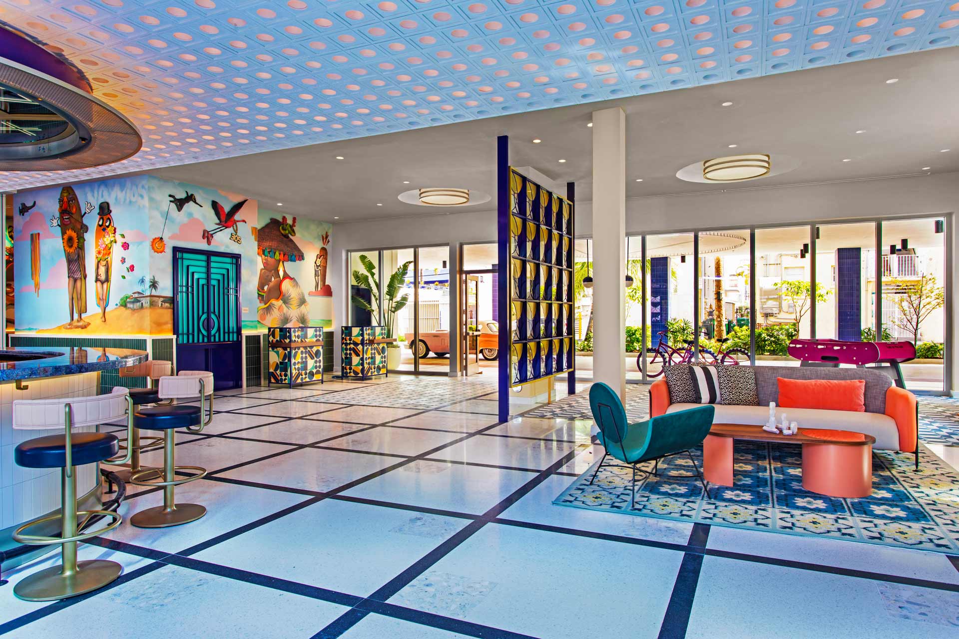 The ground floor at Moxy Miami South Beach