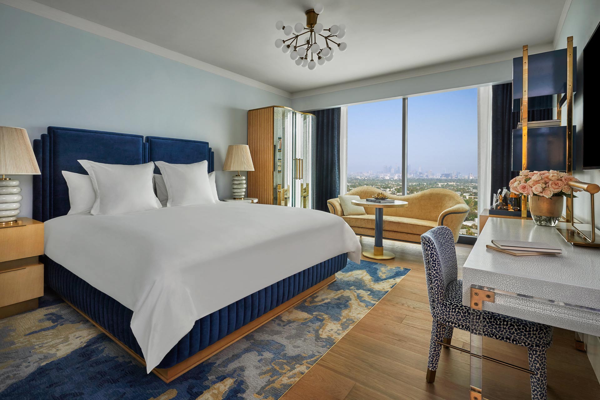 A guestroom at Pendry West Hollywood in Los Angeles