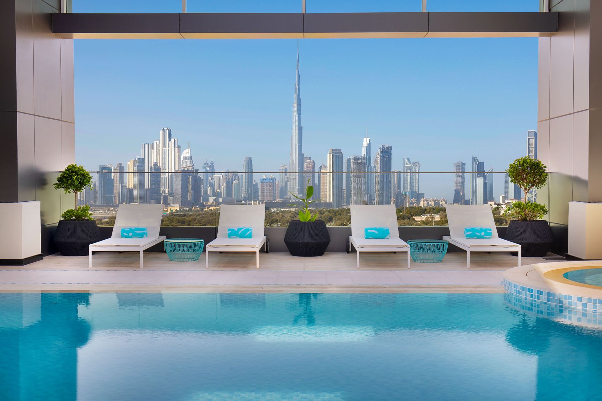 The pool at Residence Inn Al Jaddaf in Dubai