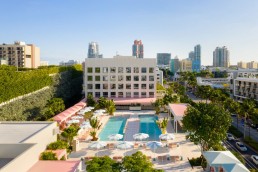 An exterior shot of The Goodtime Hotel in Miami