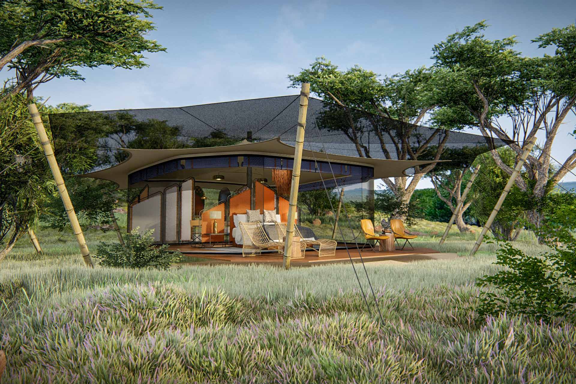 A rendering of Siringit Migration Camp in Tanzania