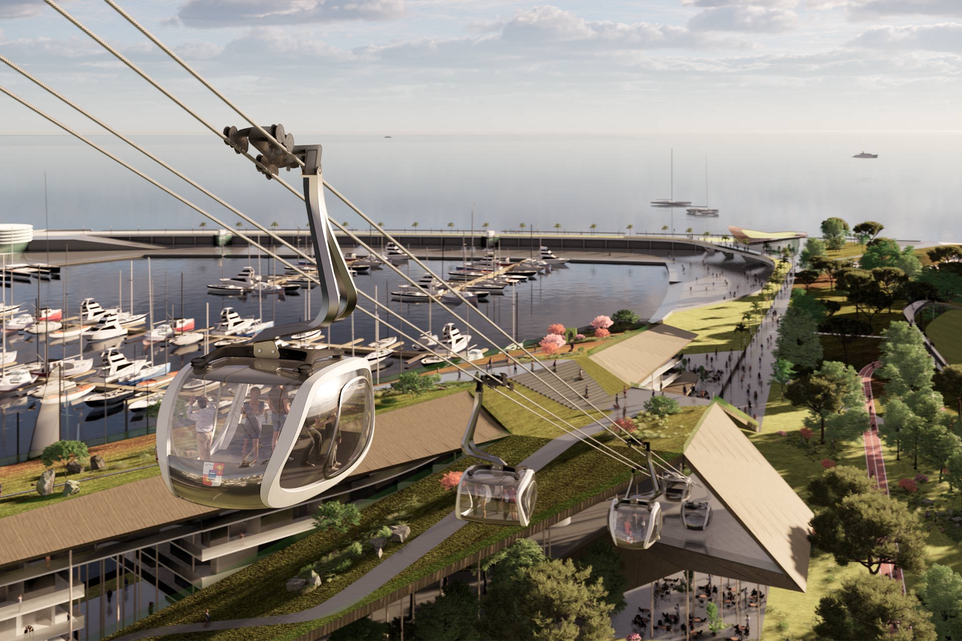 A rendering of UNStudio's concept for the Sochi Waterfront