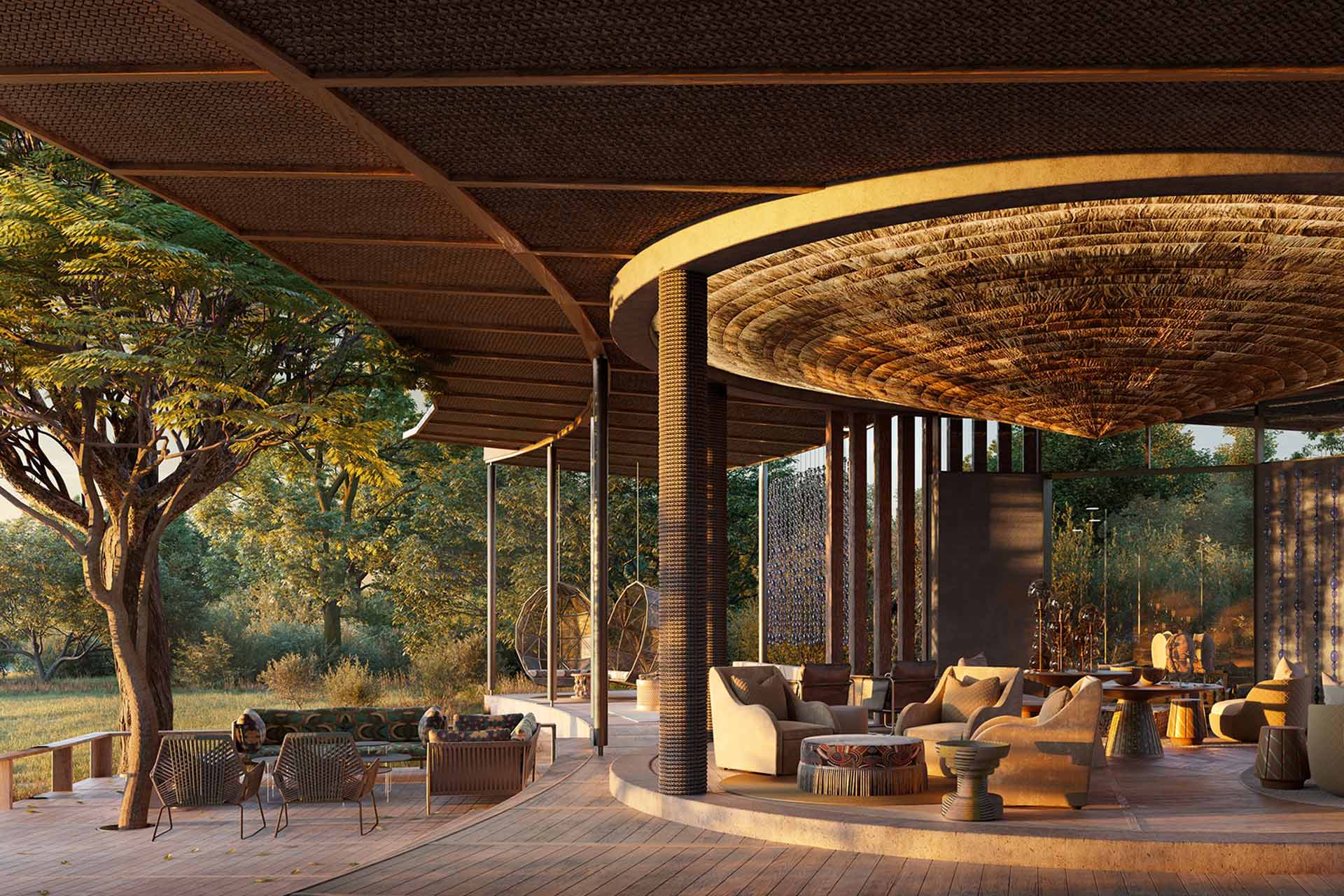 A rendering of andBeyond Grumeti Serengeti River Lodge in Tanzania