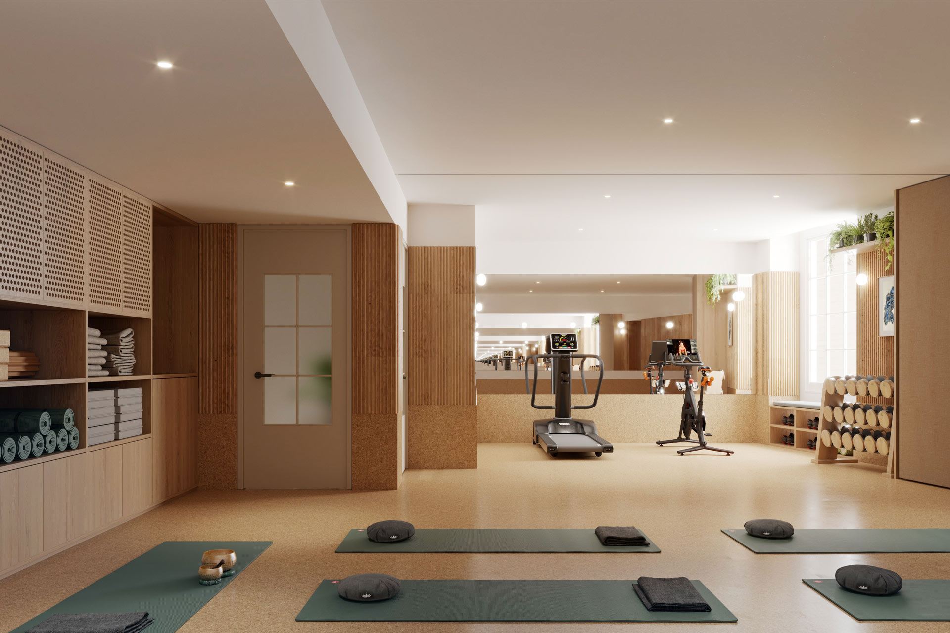 The gym at Inhabit Queen’s Gardens in London