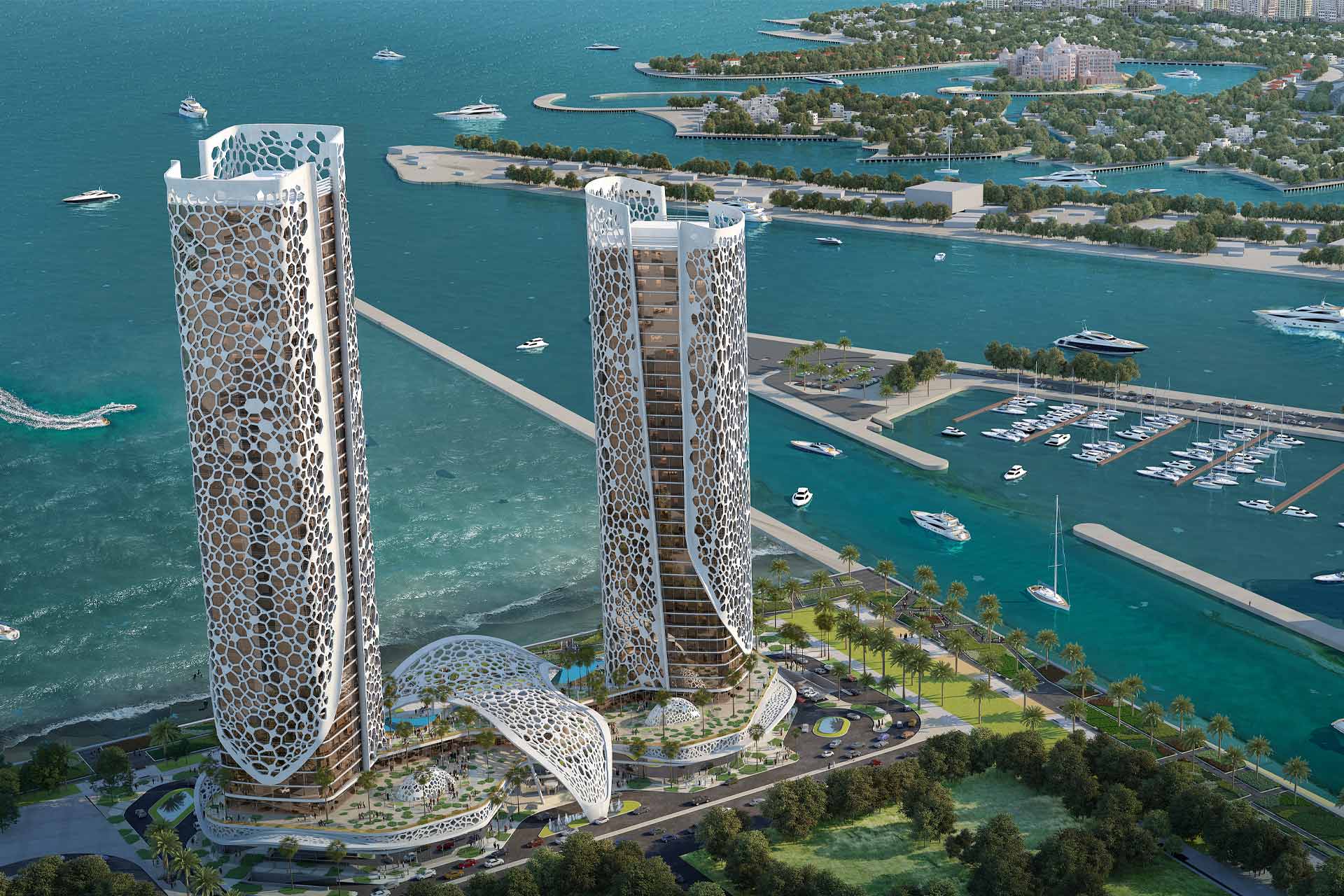 A rendering of Rosewood Doha in Qatar