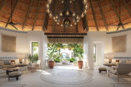 The lobby at Maroma, A Belmond Hotel in Mexico's Riviera Maya