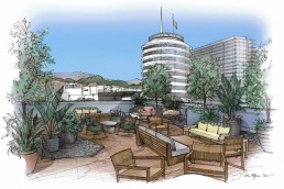 A rendering of The Aster, a new hotel and private members' club in Hollywood by Salt Hotels