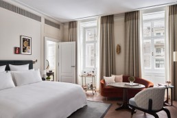 A guestroom at Rosewood Vienna in Austria
