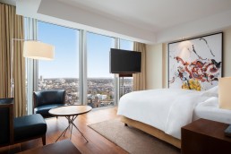 A guestroom at JW Marriott Hotel Frankfurt