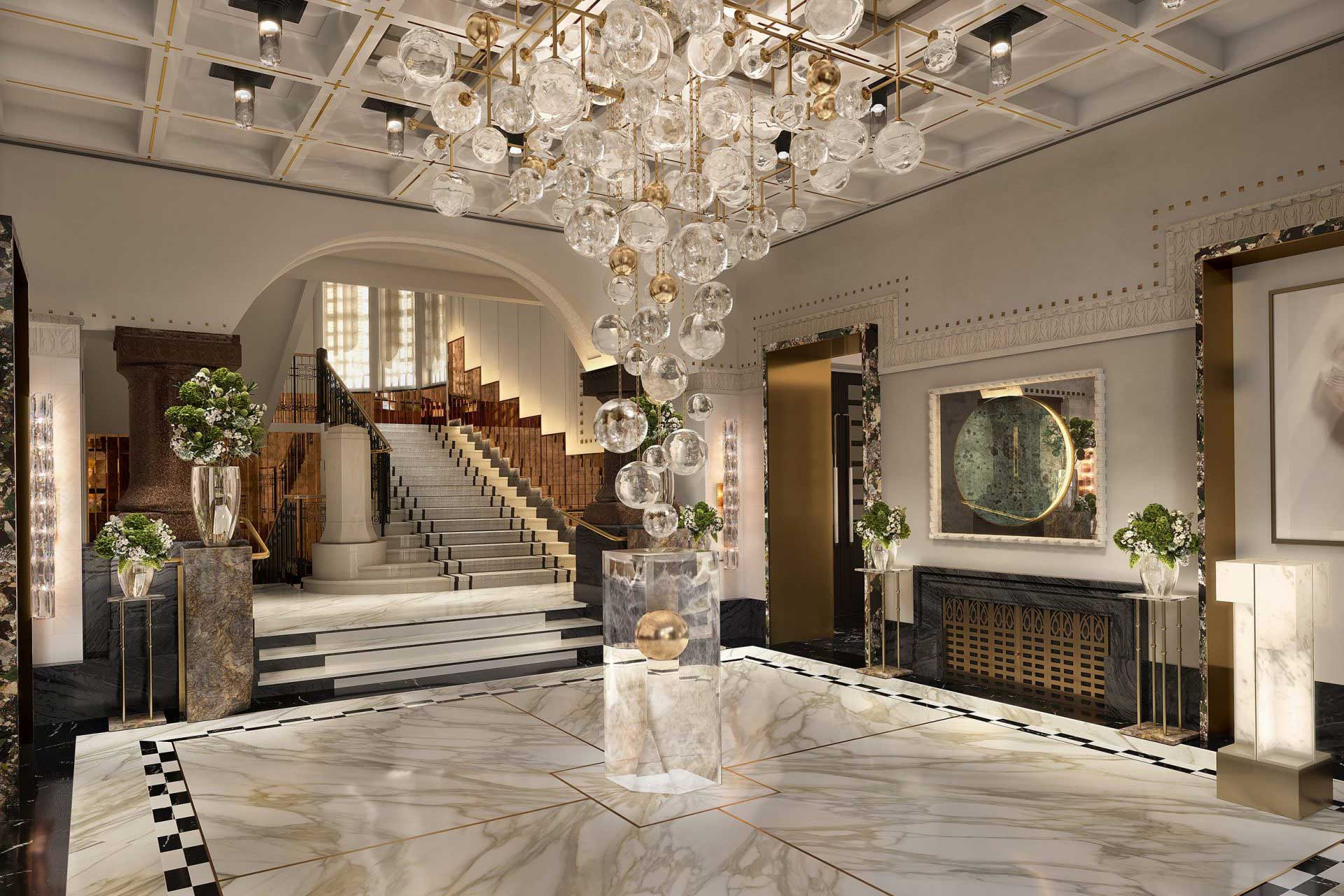 The lobby at Mandarin Oriental Vienna in Austria