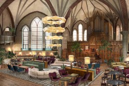 A rendering of Soho House Stockholm in Sweden