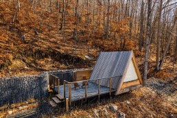 A cabin at Eastwind Oliverea Valley in the Catskills