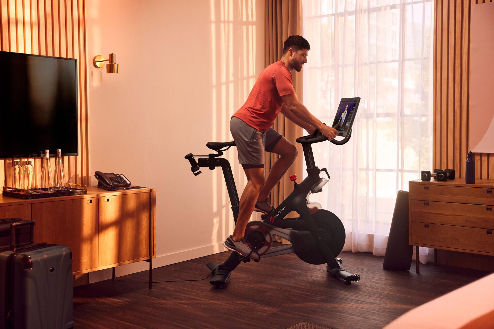 Peloton Bike in Hotel Room