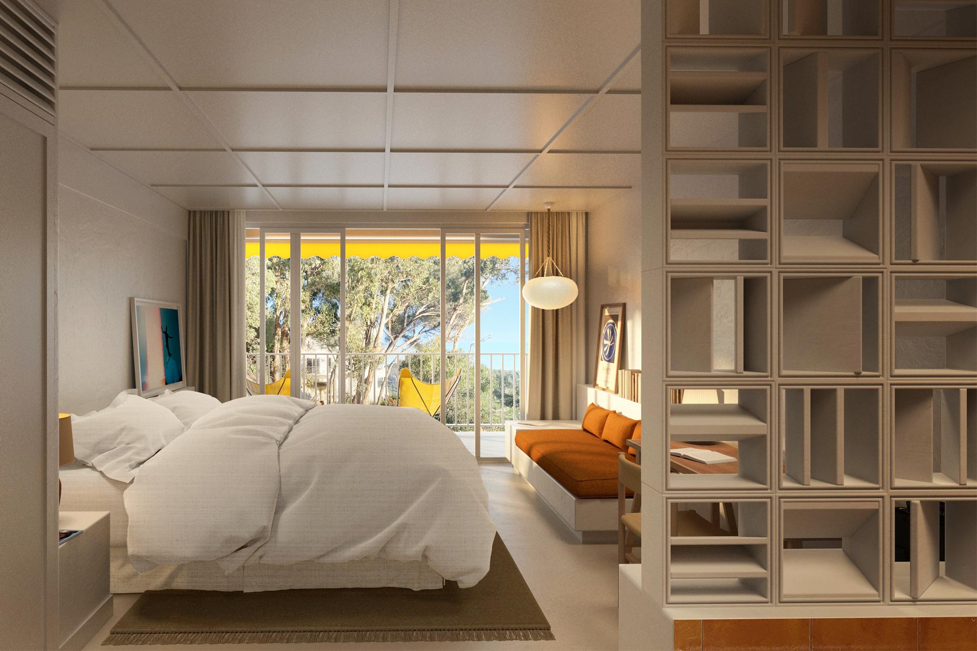 Les Roches Rouges bedroom