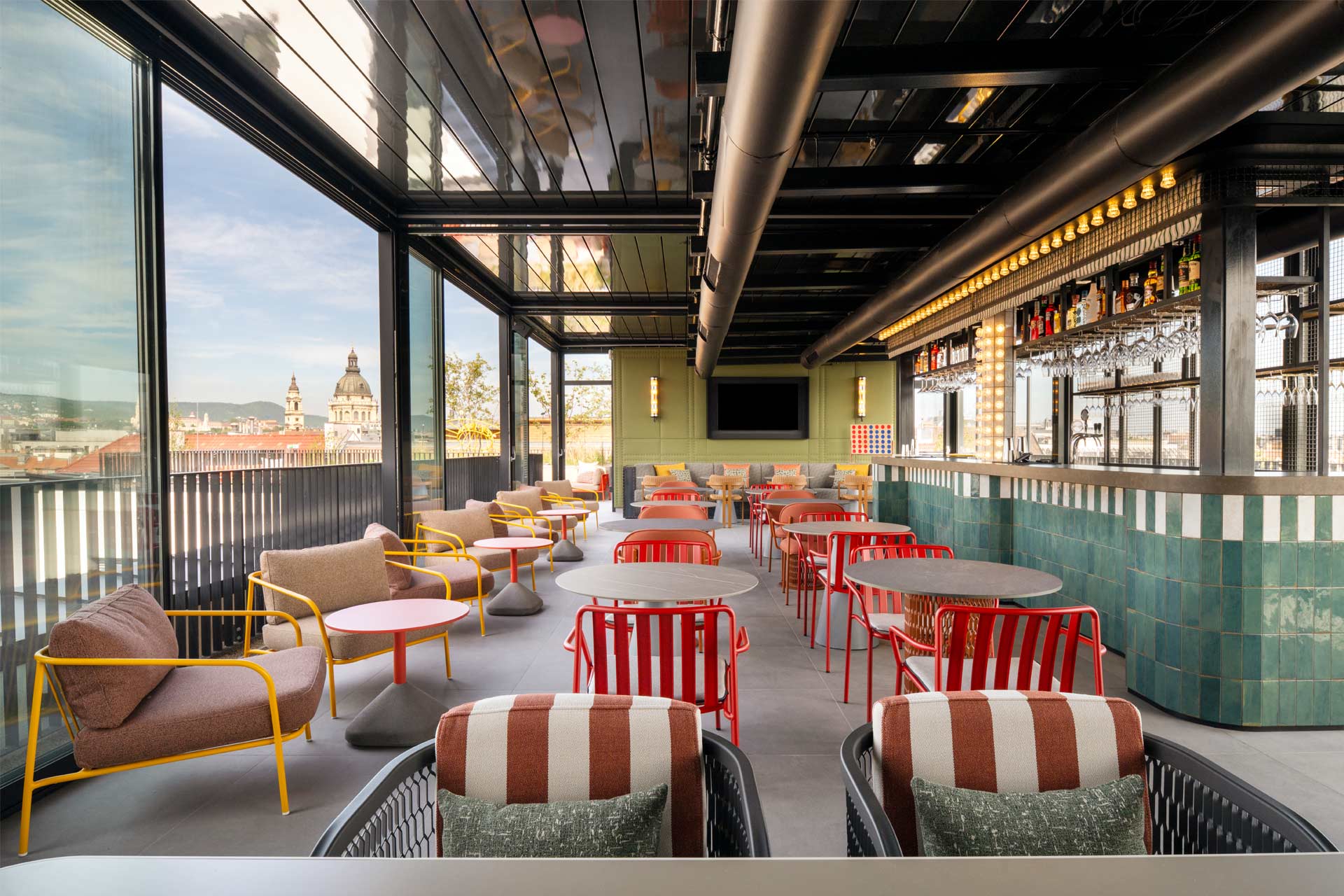 Moxy Budapest Downtown rooftop bar
