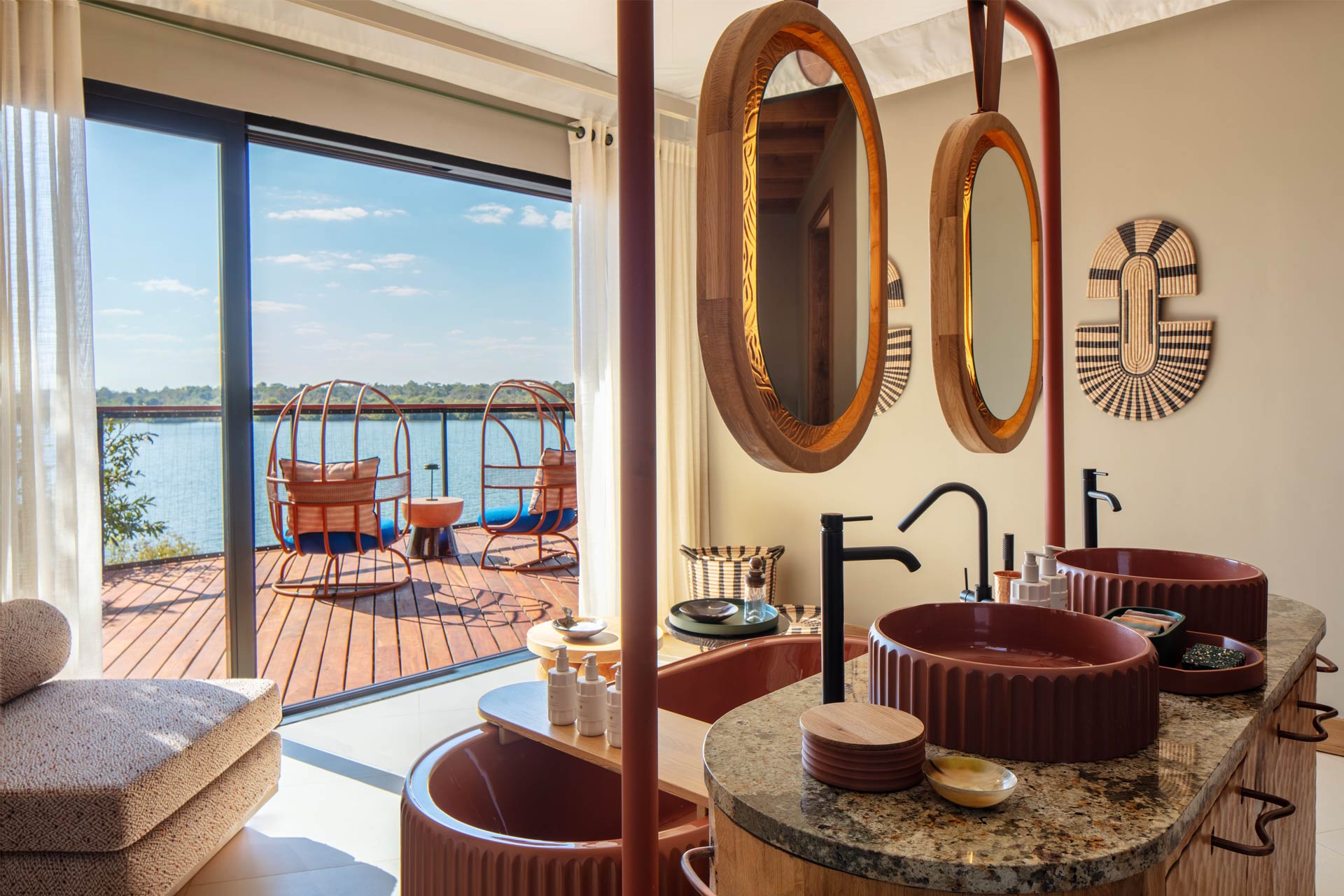 Anantara Tented Camp Kafue River bathroom