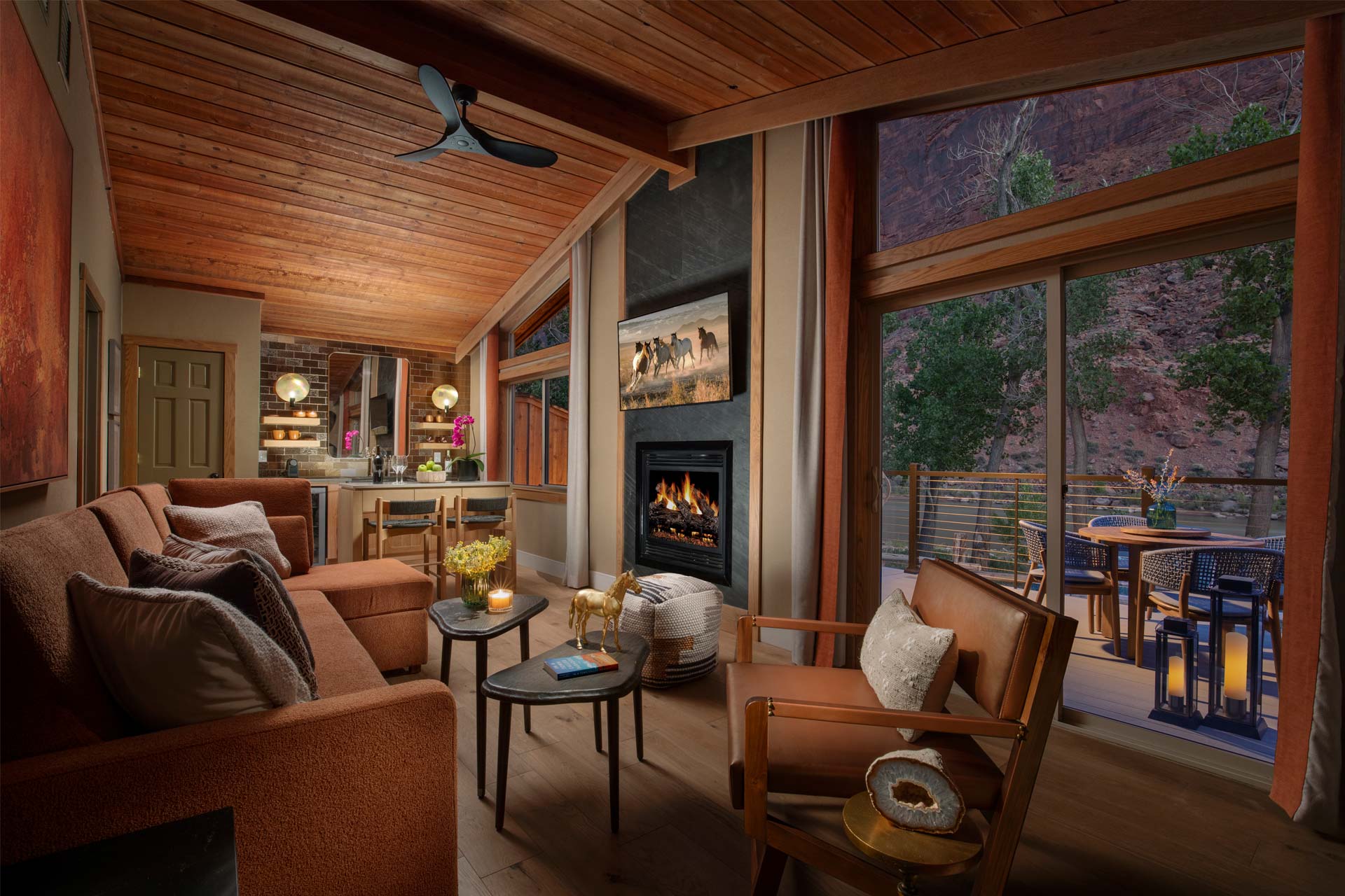 Red Cliffs Lodge Moab cabin living room